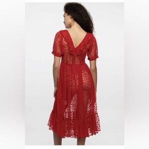 Batsheva Red Backless Star Dress